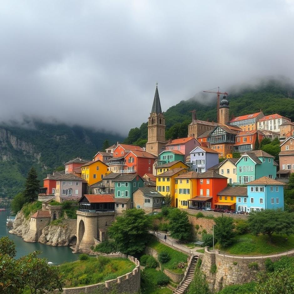 Dream : Village covered in colors in a dream