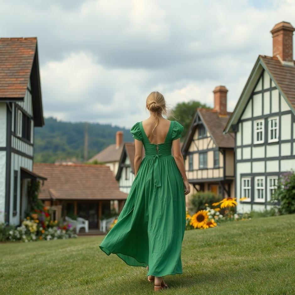 Dream : Village green dress in a dream