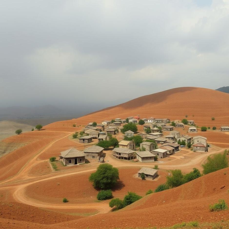 Dream : Village in brown soil in a dream