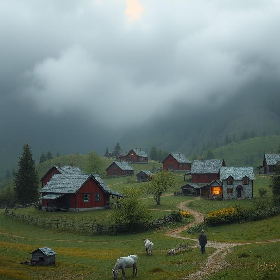 Dream : Village red in a dream