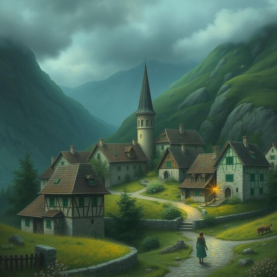 Dream : Village with green eyes in a dream