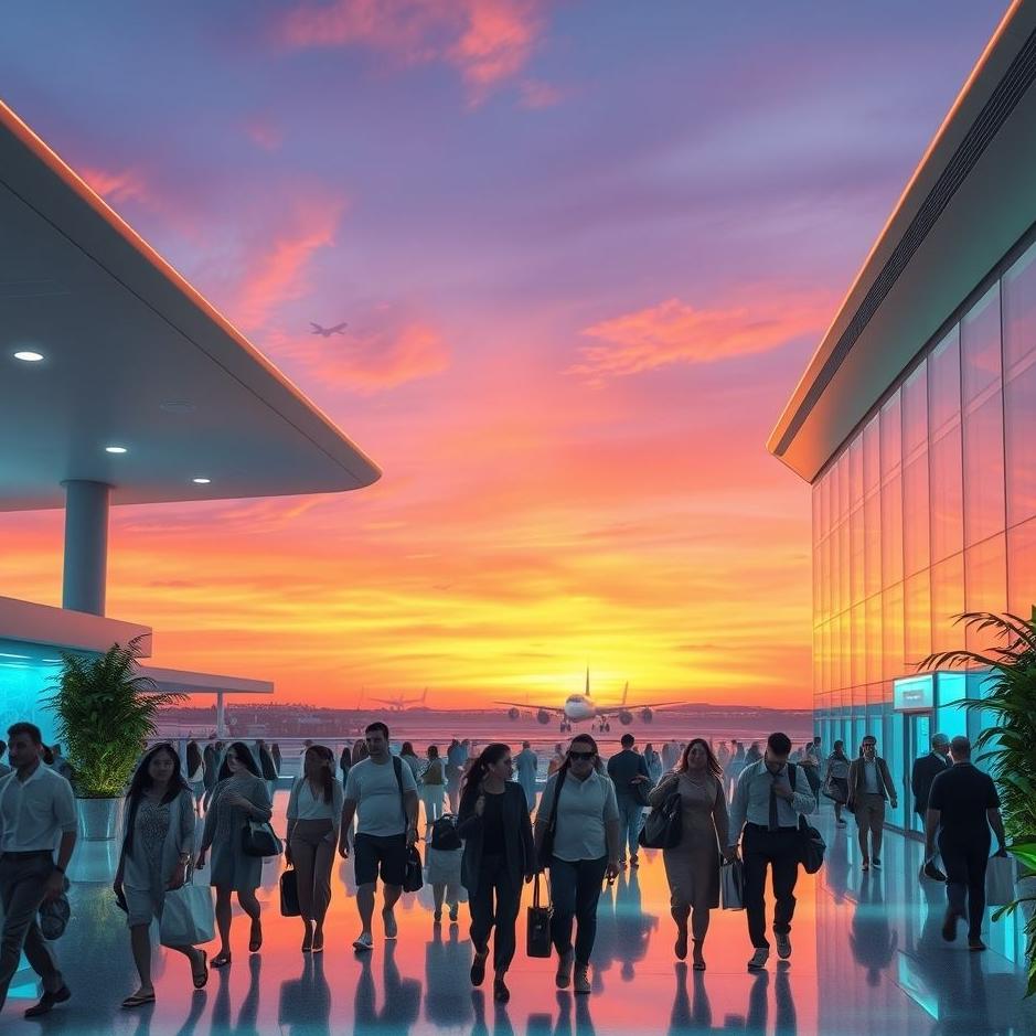 Dream : Visit the evening airport in the dream