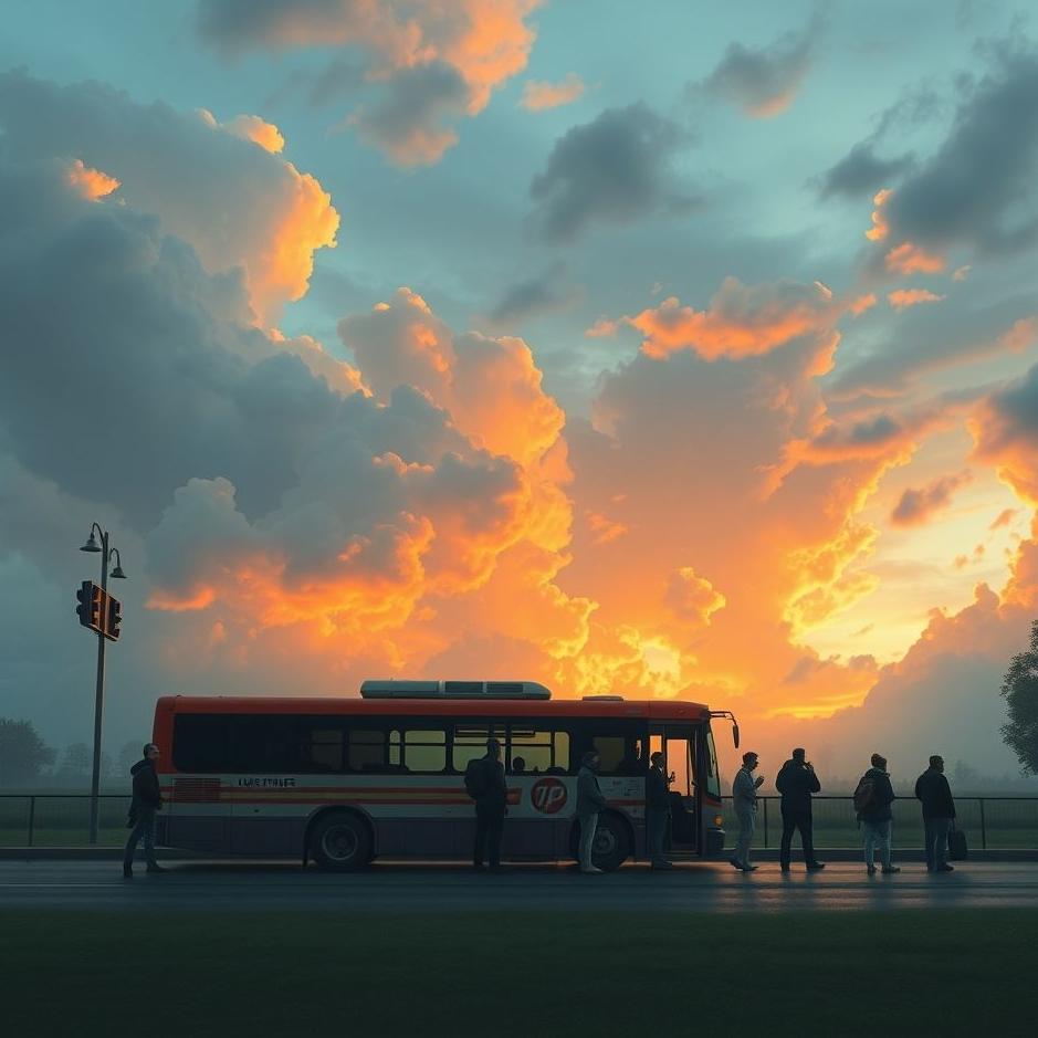 Dream : Waiting in line for a bus in a dream