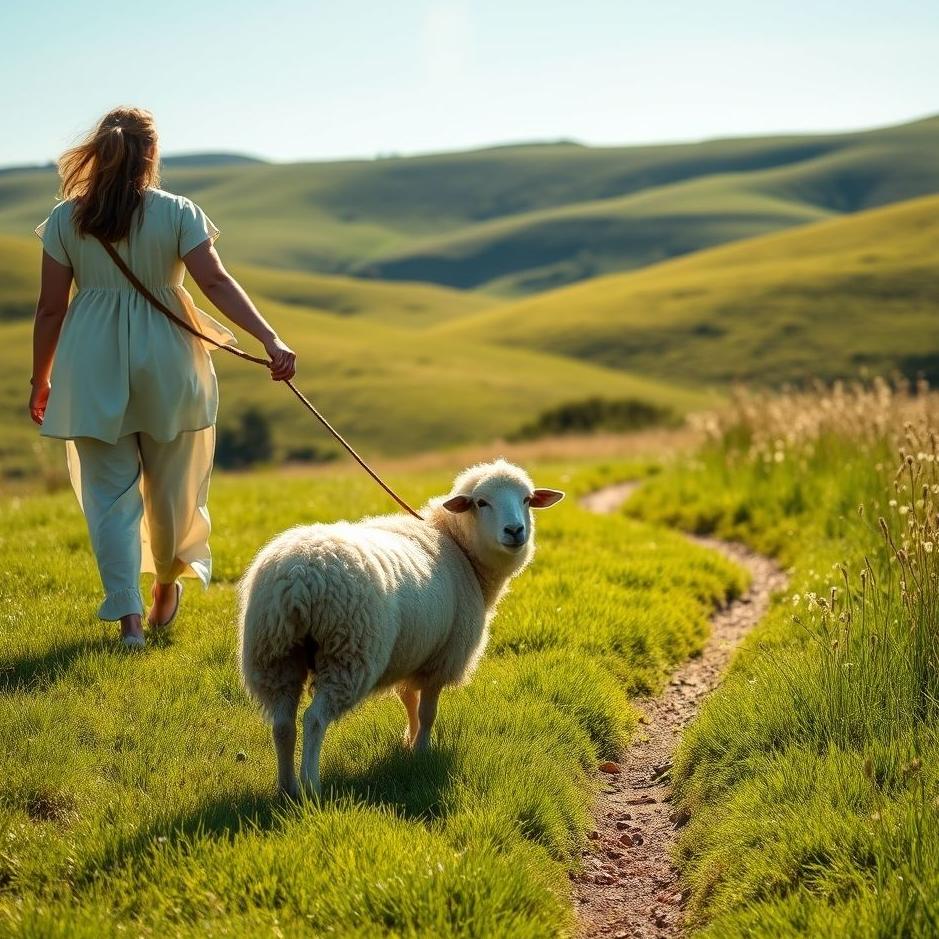 Dream : Walking a sheep