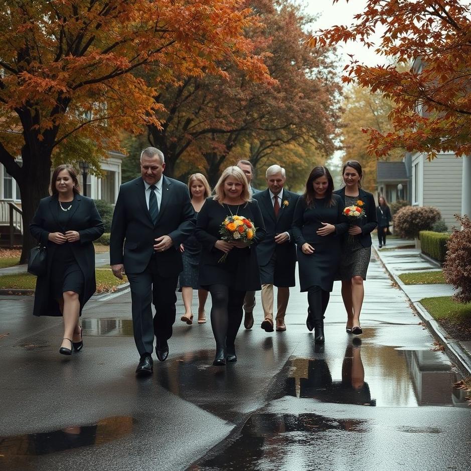 Dream : Walking after a funeral 