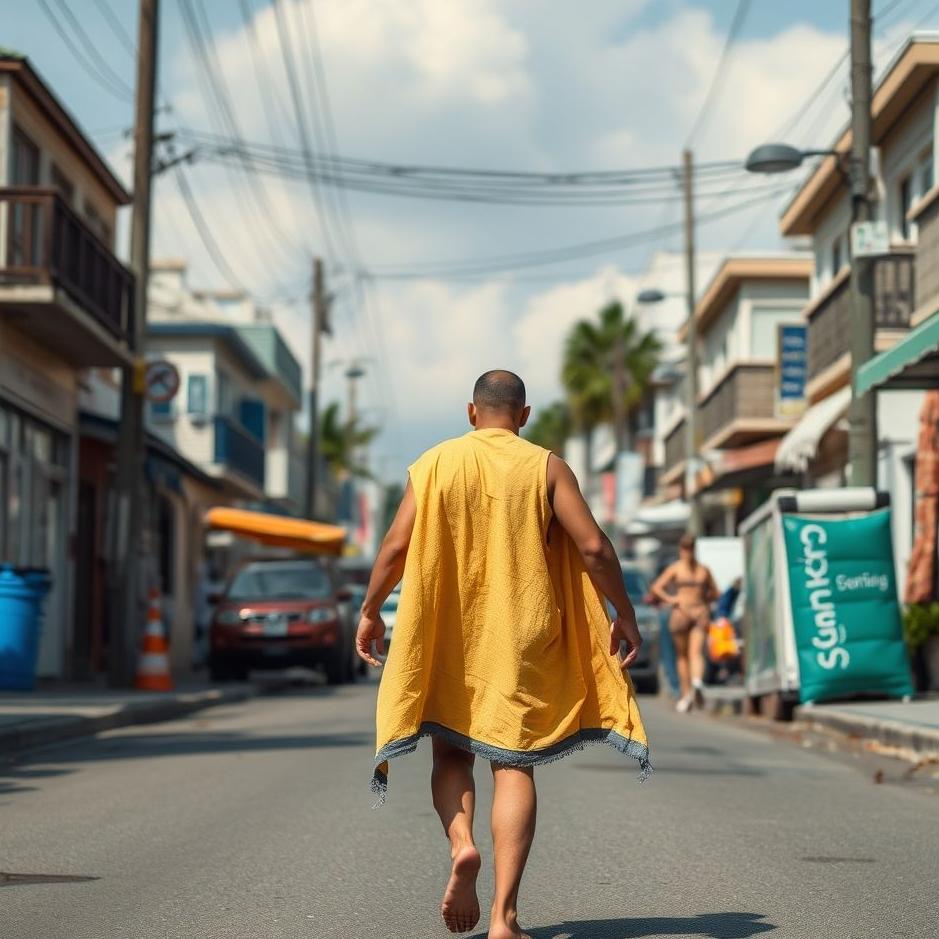 Dream : Walking around the street with a towel in your dream
