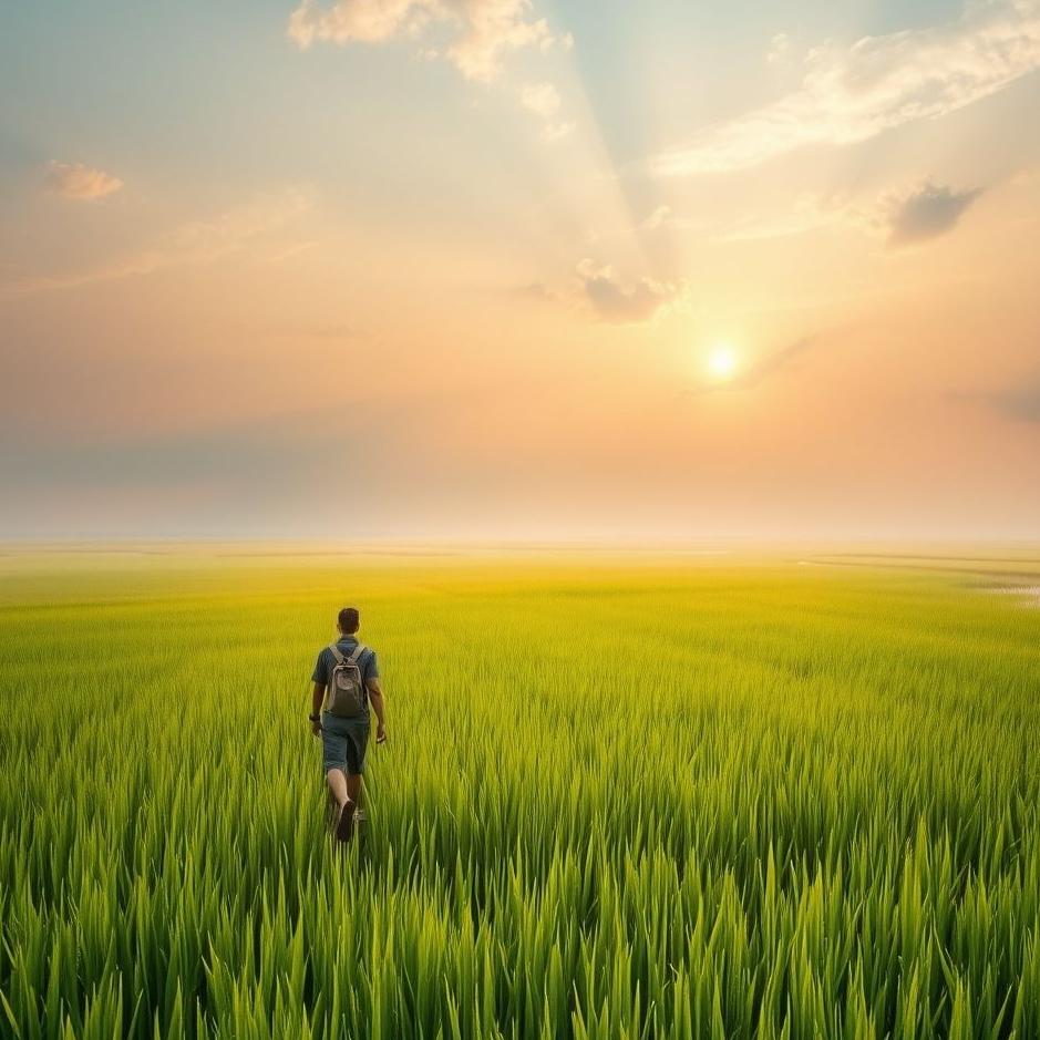 Dream : Walking in a rice field in a dream