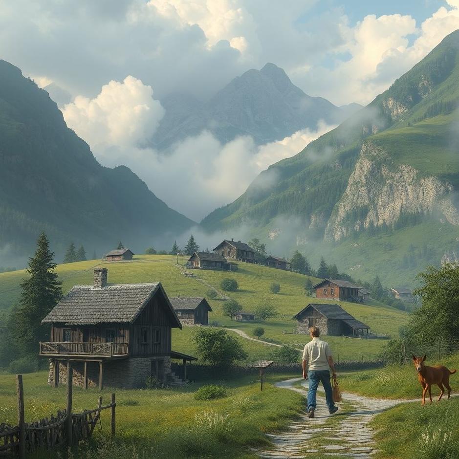 Dream : Walking in a village in a dream