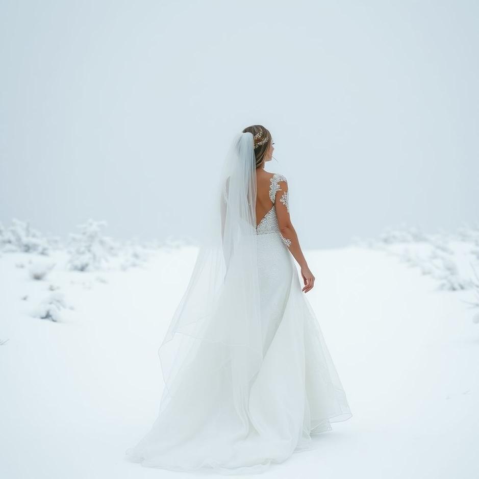 Dream : Walking in a wedding dress in the snow in a dream