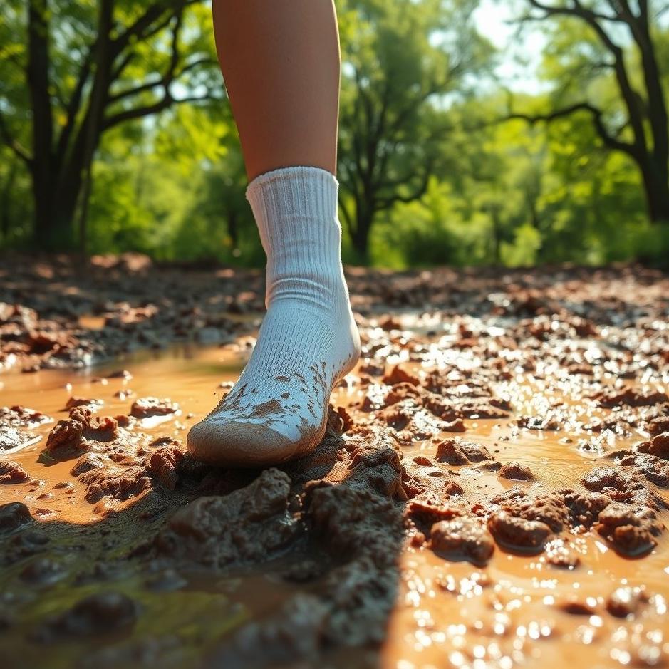 Dream : Walking in mud with white socks 
