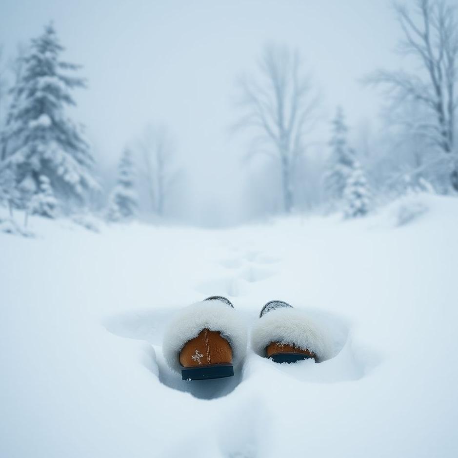Dream : Walking in slippers in the snow in a dream