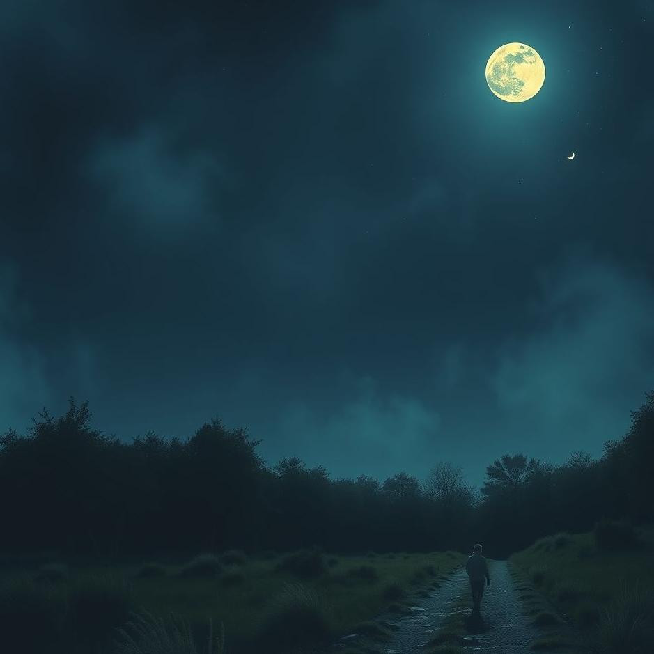 Dream : Walking in the moonlight at night in a dream