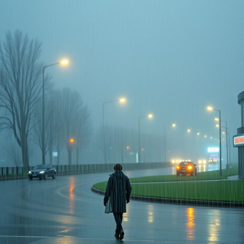 Dream : Walking in the pouring rain in a dream