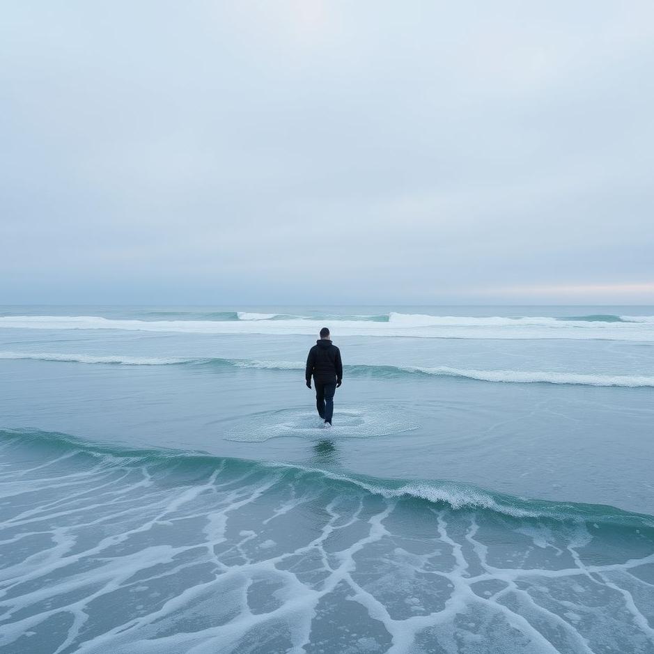 Dream : Walking in the sea in the winter season in a dream