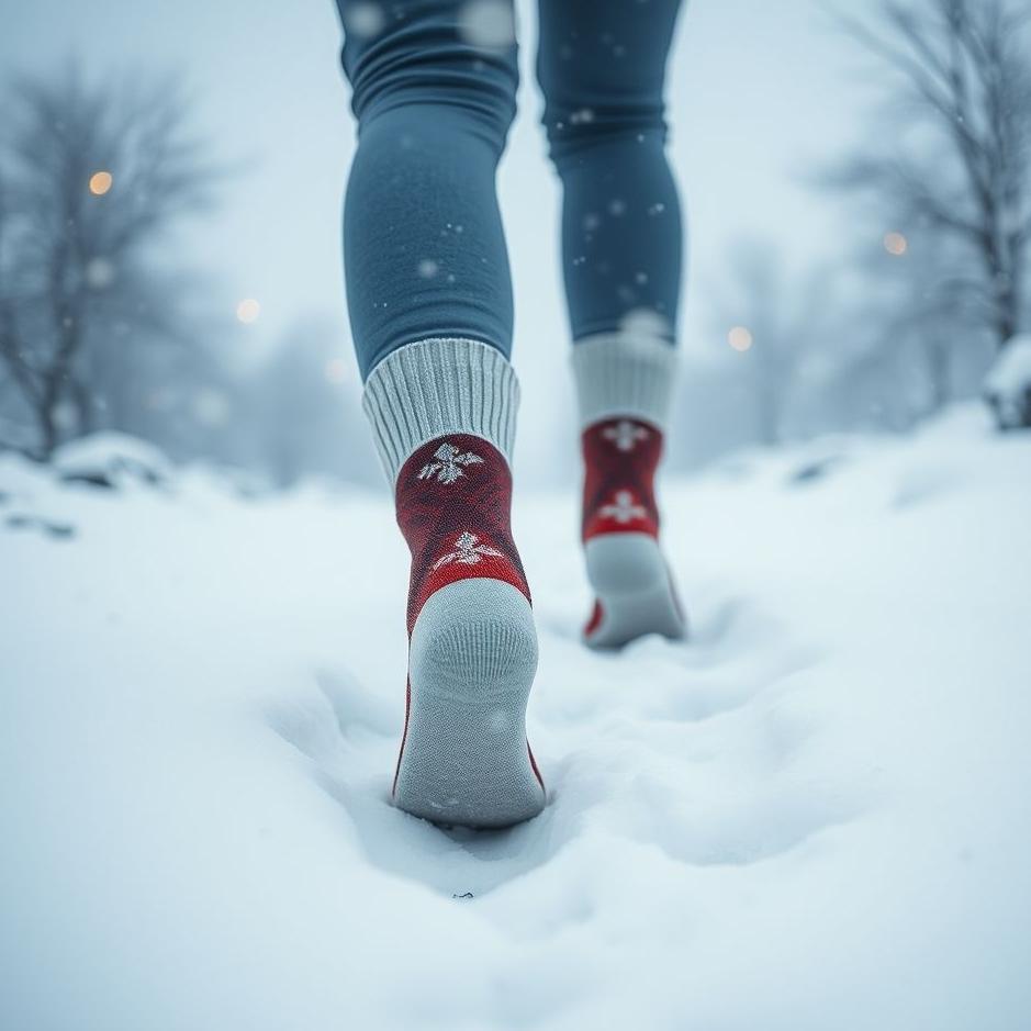 Dream : Walking in the snow with socks in a dream