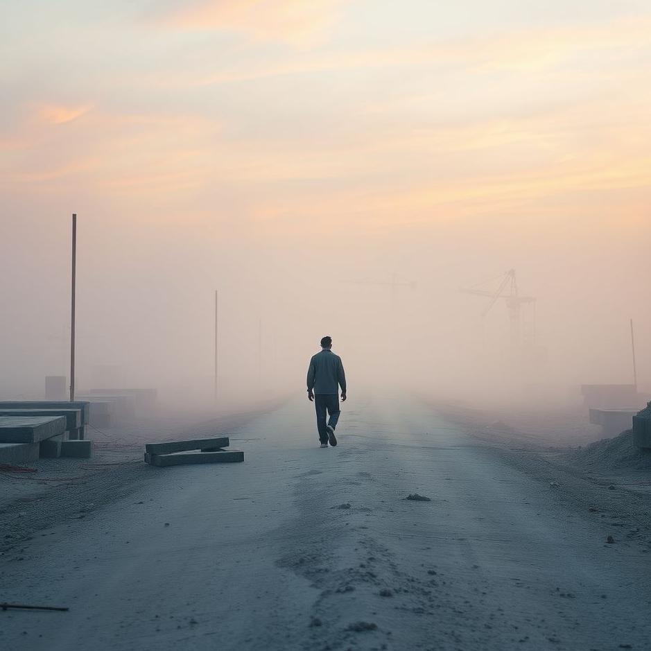 Dream : Walking on a construction road in a dream