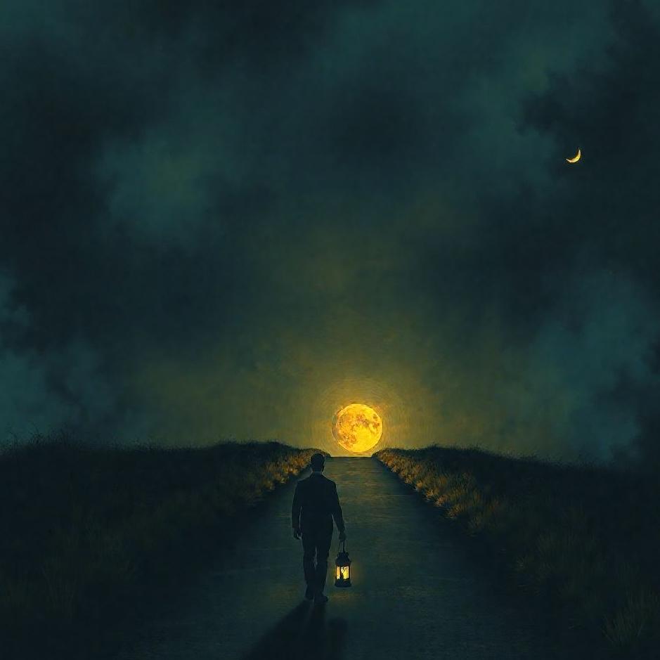 Dream Dictionary : Walking on a dark road with a lantern in your dream