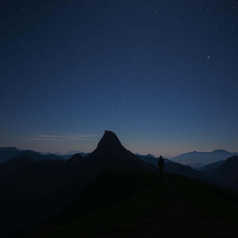 Dream : Walking on a mountain at night in a dream