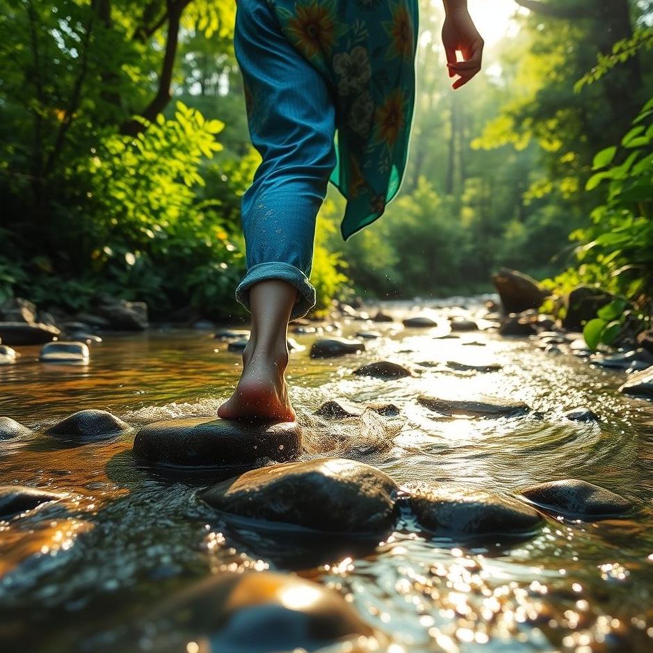 Dream : Walking on a stream 