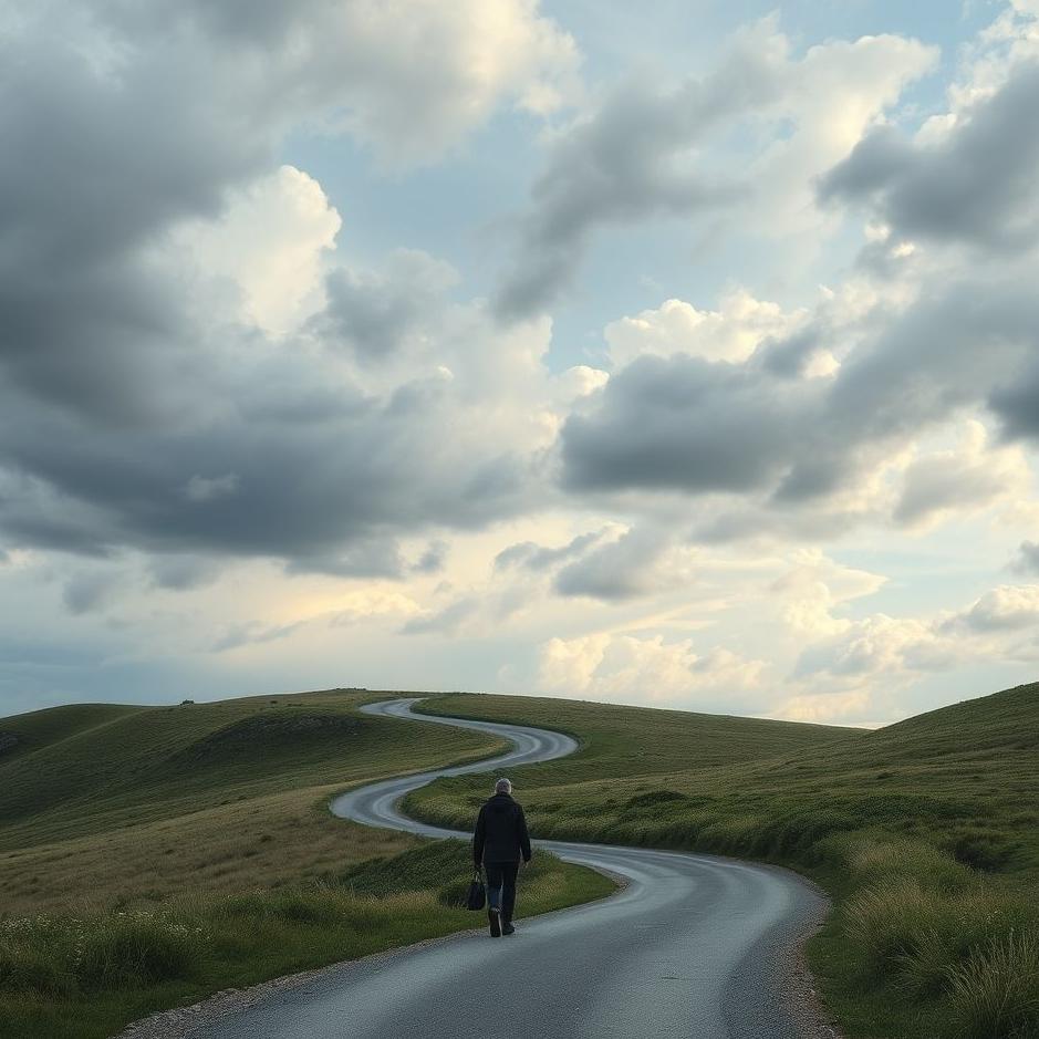 Dream : Walking on a windy road in a dream