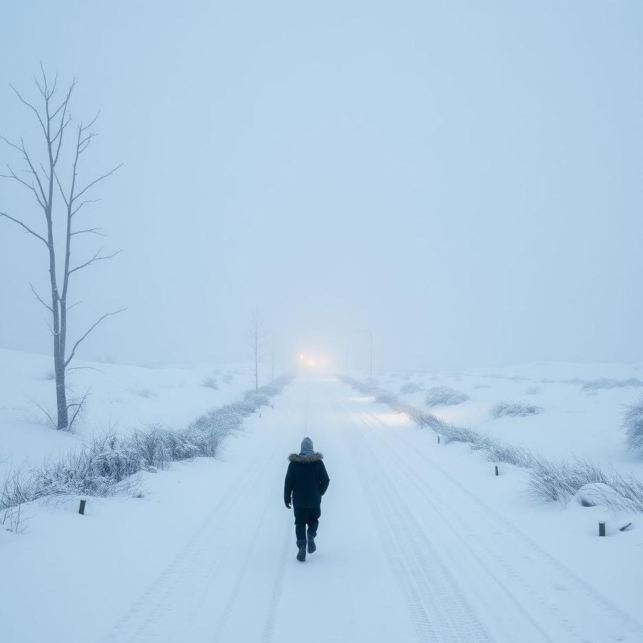 Dream : Walking on snowy roads in a dream