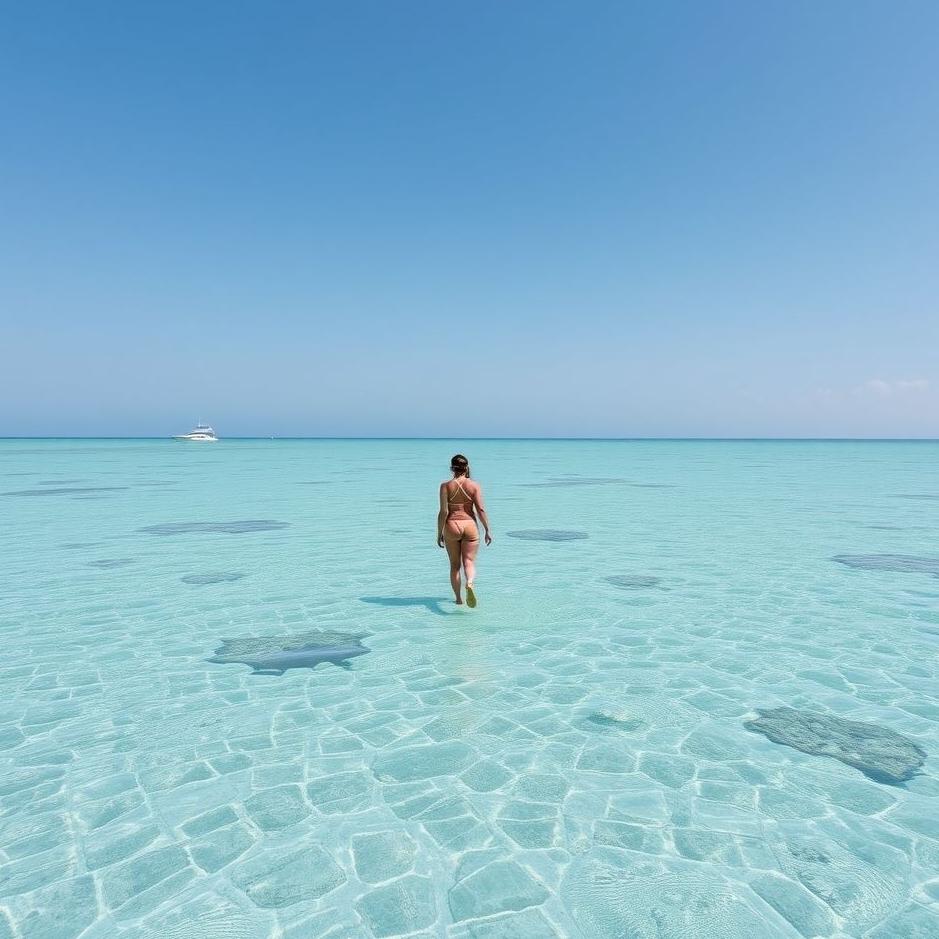 Dream : Walking on the clear sea 