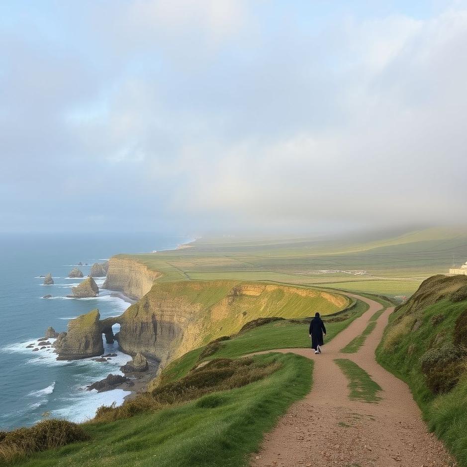 Dream : Walking on the coastal road in a dream