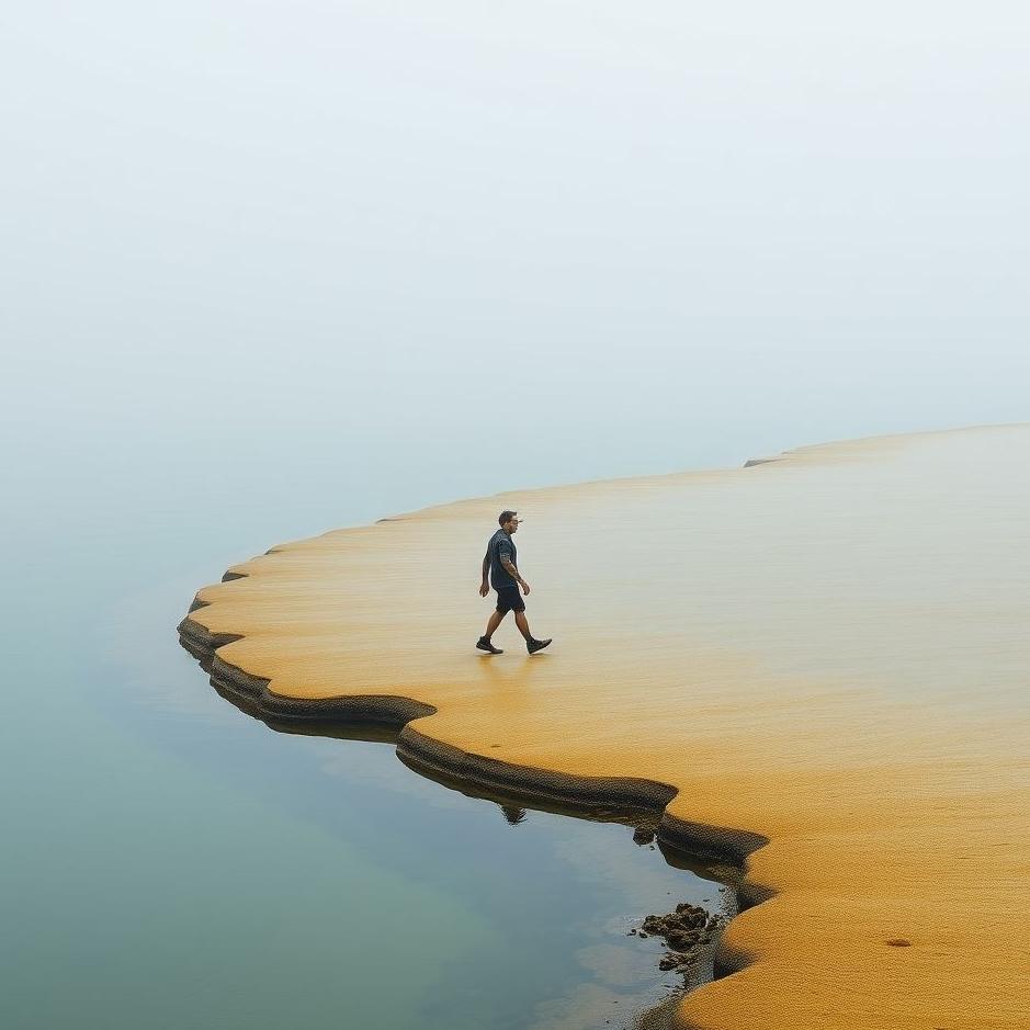 Dream : Walking on the edge of the mites water in the dream