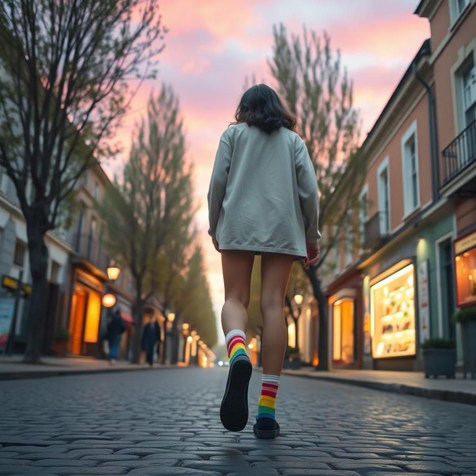 Dream : Walking on the street with socks in a dream