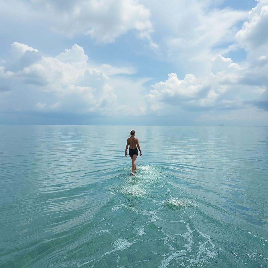 Dream : Walking on the water flowing in the dream