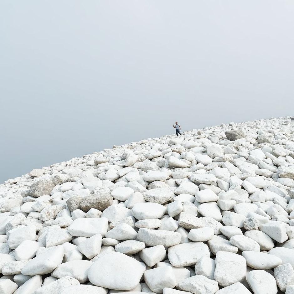 Dream : Walking on white stones 