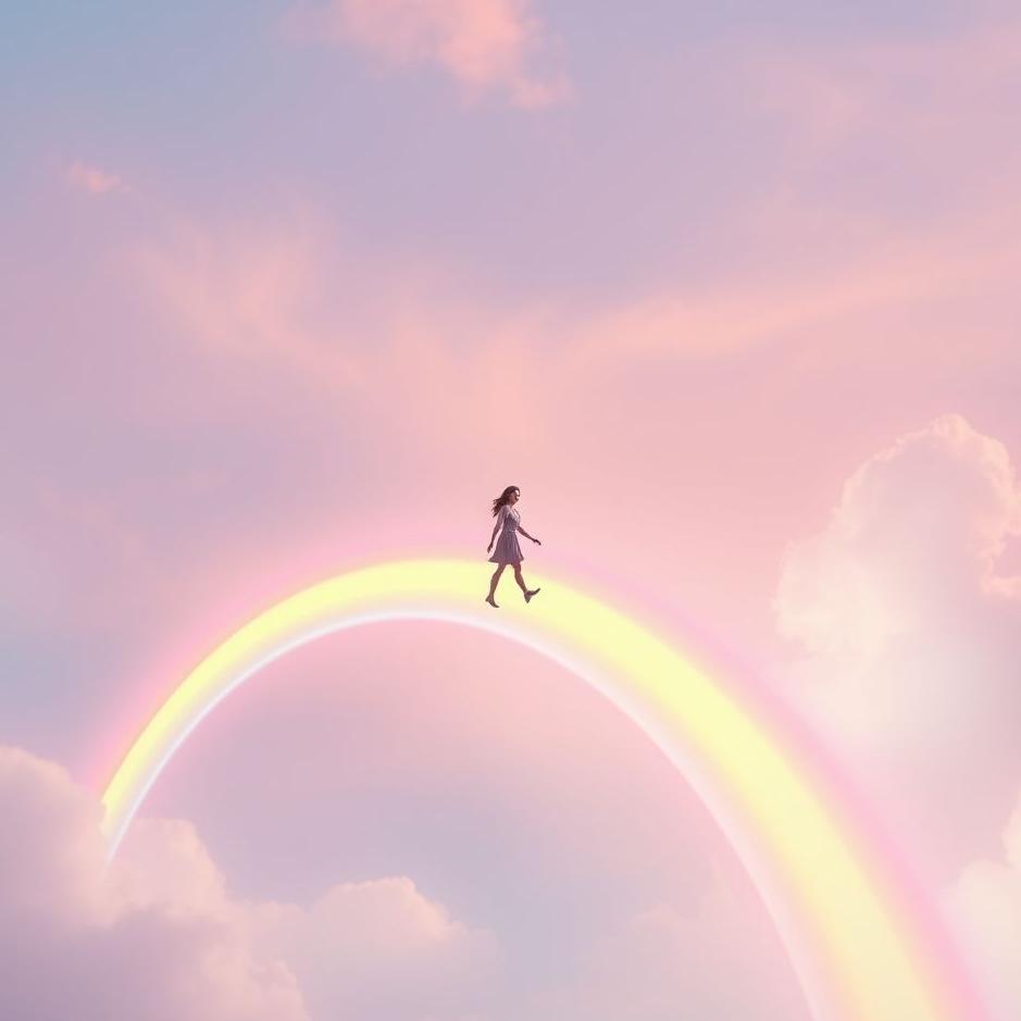 Dream : Walking over a rainbow in a dream