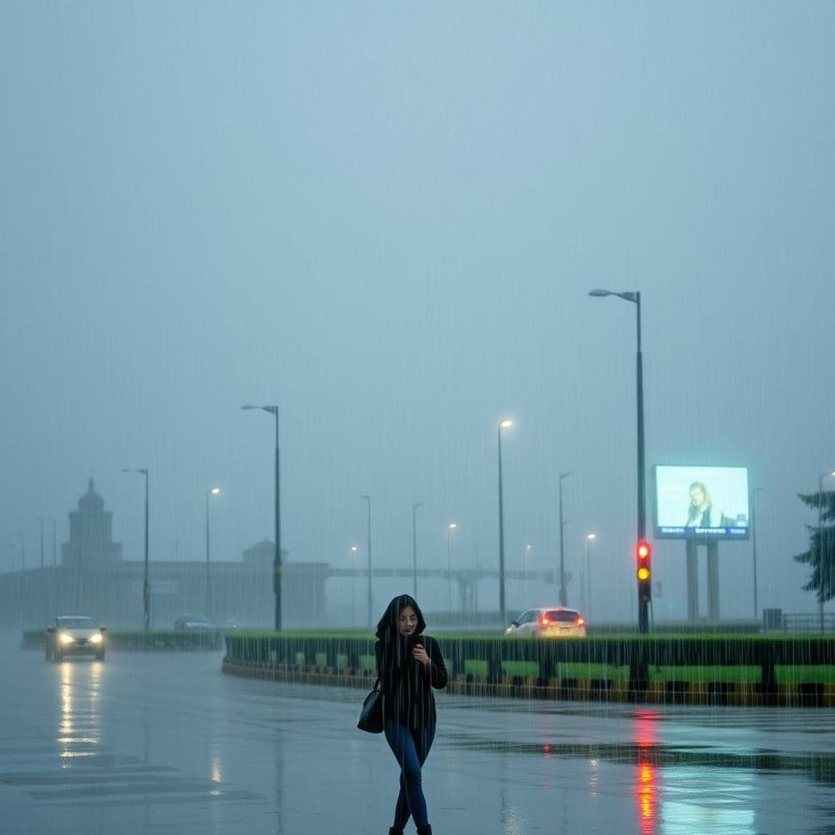 Dream : Walking under heavy rain in a dream