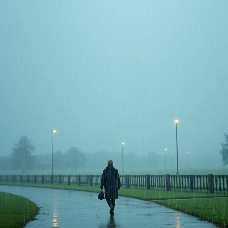 Dream : Walking under the pouring rain in a dream