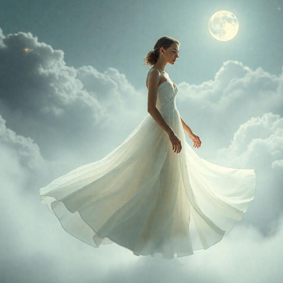 Dream : Walking while wearing a wedding dress in a dream