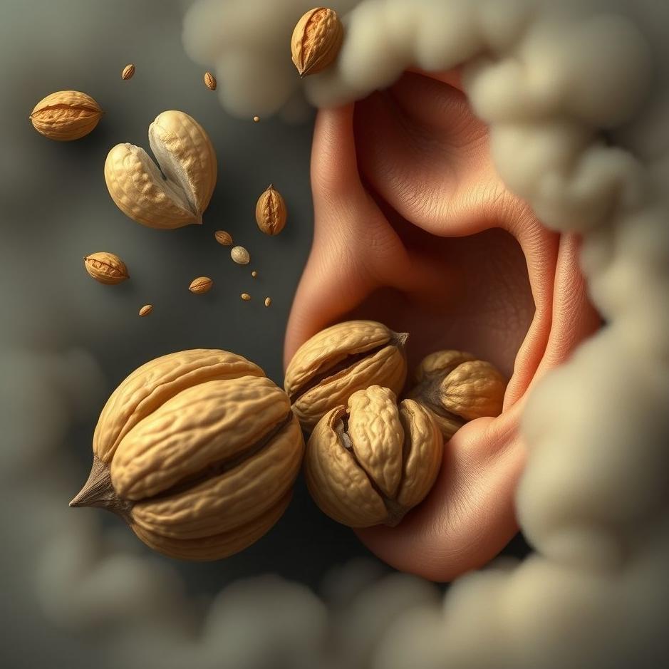 Dream : Walnuts coming out of the ear in a dream