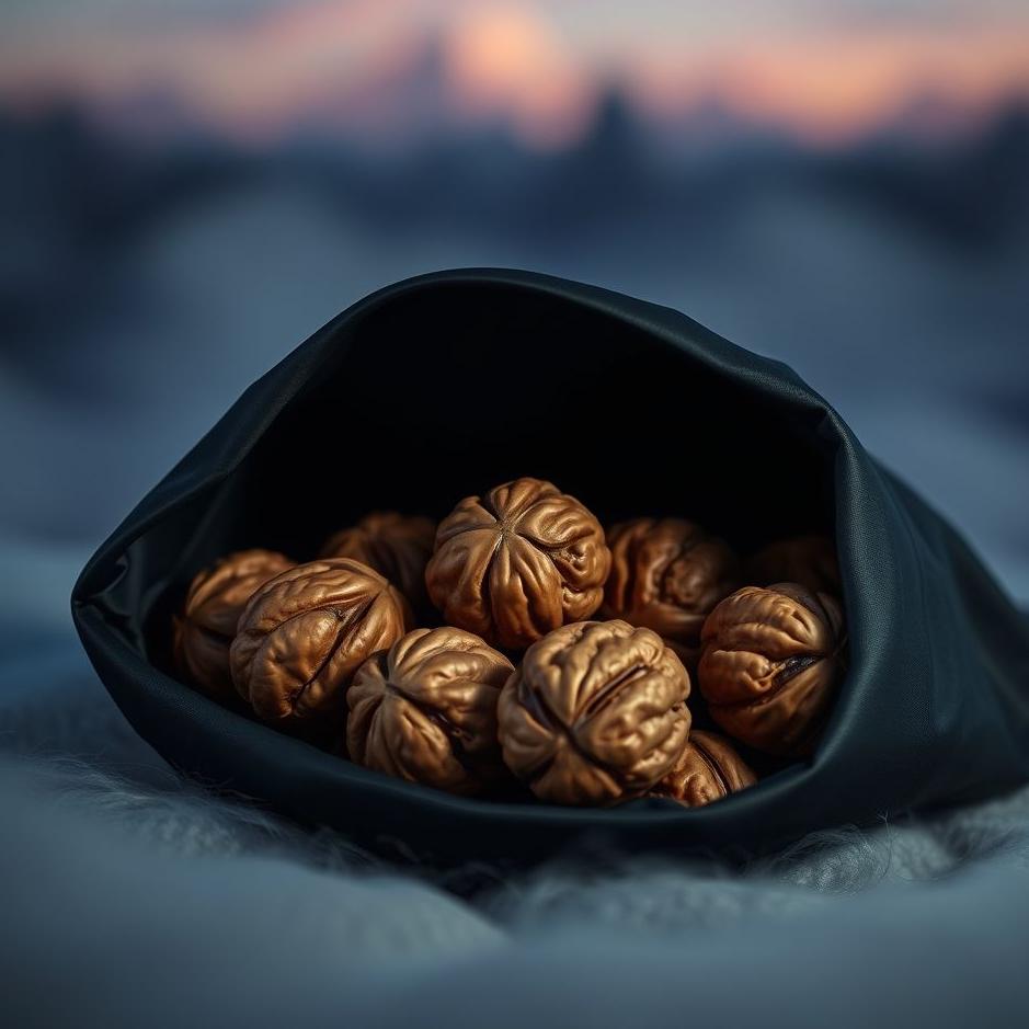 Dream : Walnuts in a black bag in a dream