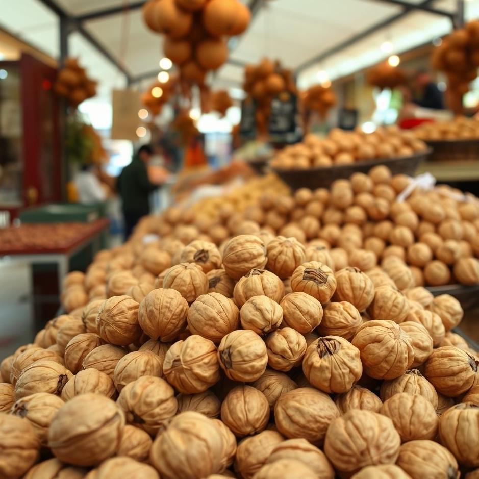 Dream : Walnuts in the market in a dream
