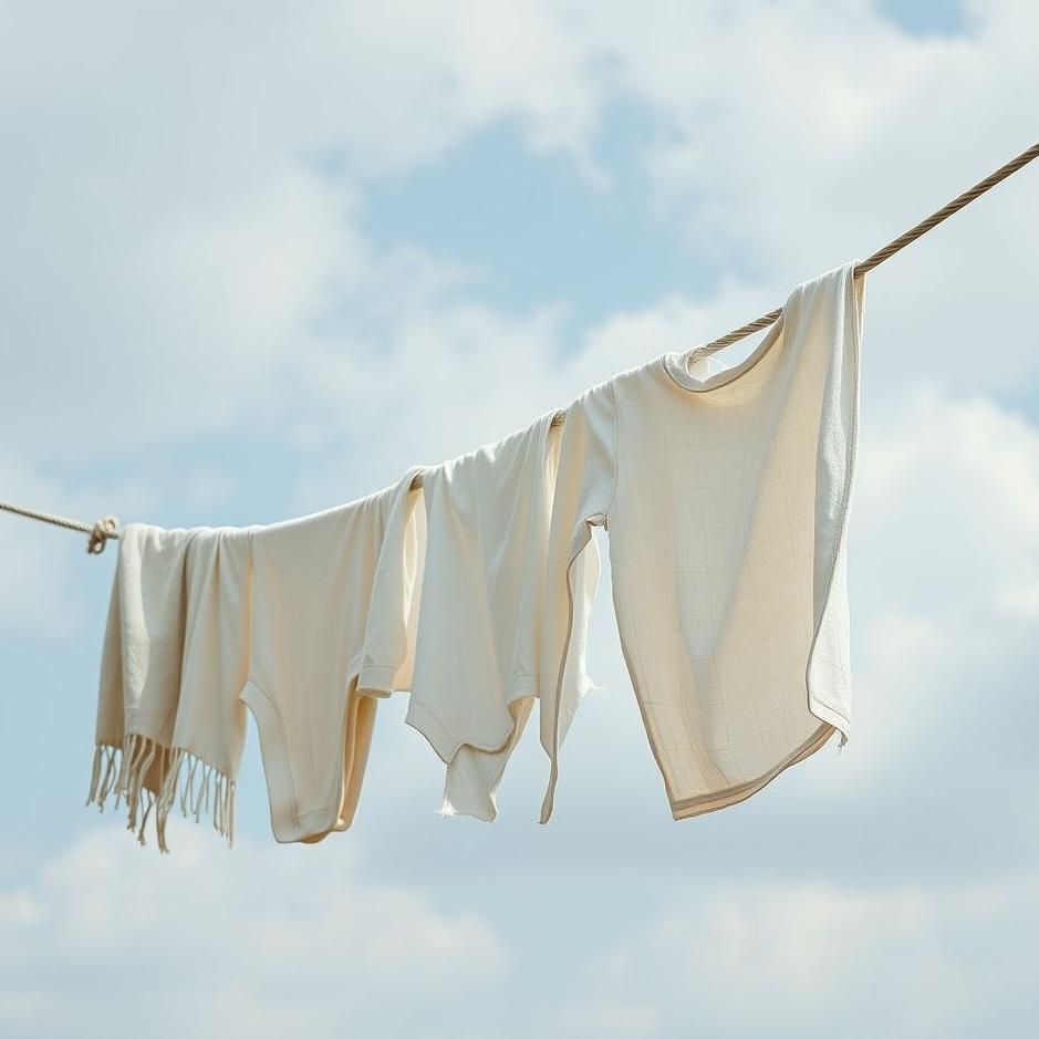 Dream : Washed laundry hanging on a rope in a dream