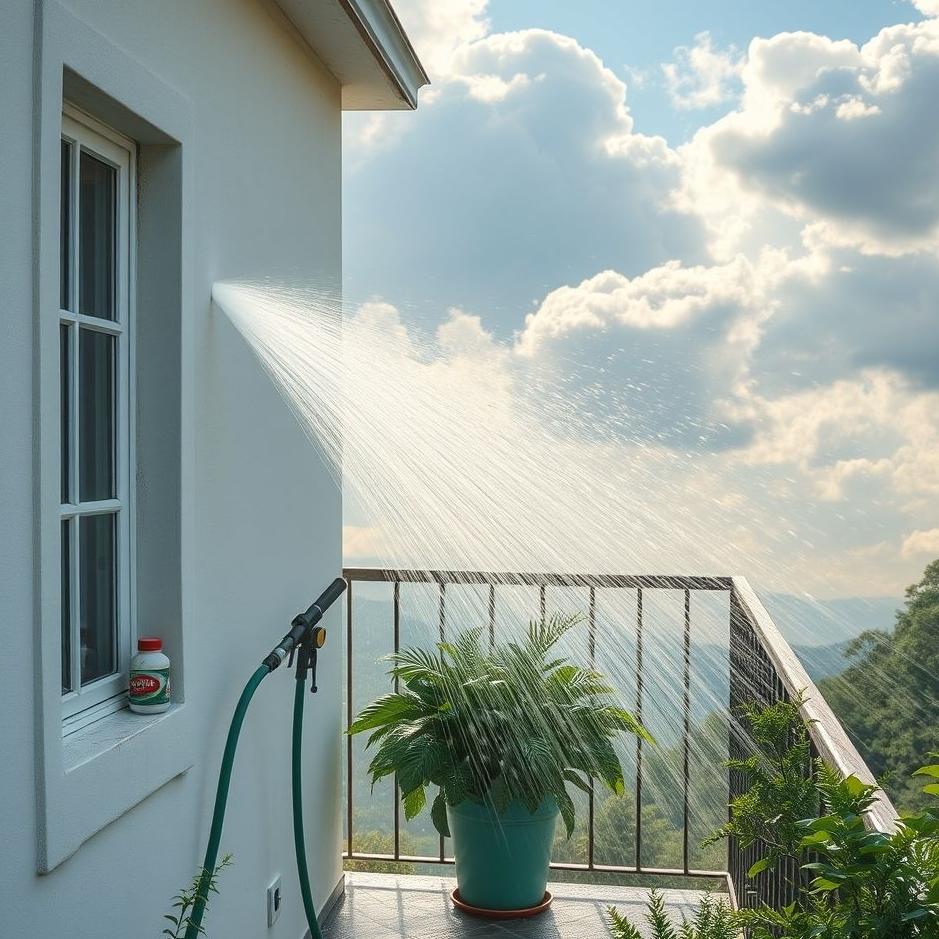 Dream : Washing a balcony with a hose in a dream