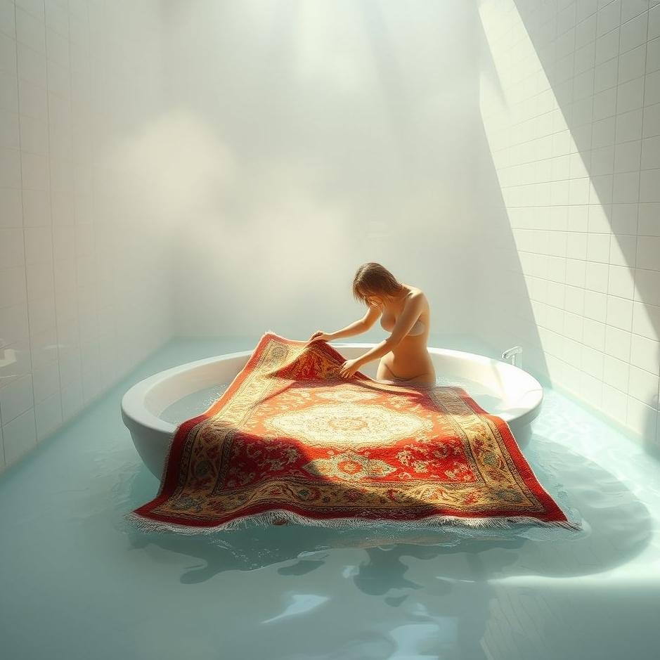 Dream : Washing a carpet in a bath in a dream
