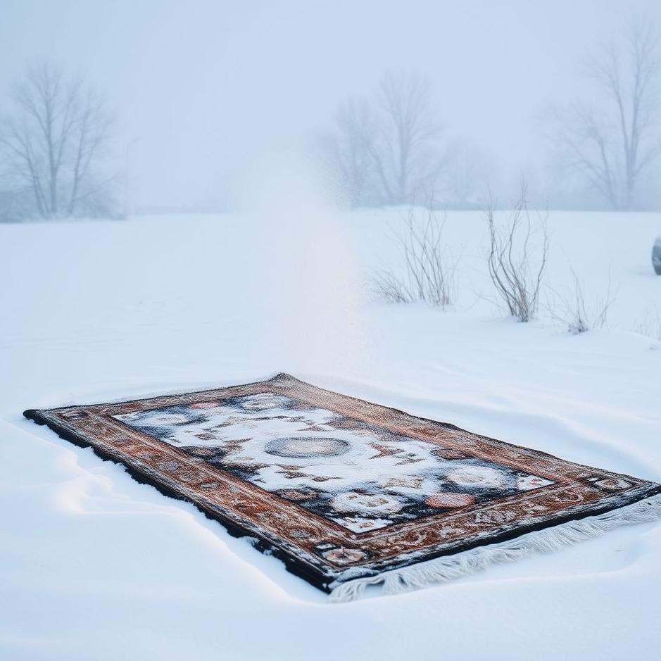 Dream : Washing a carpet in the snow