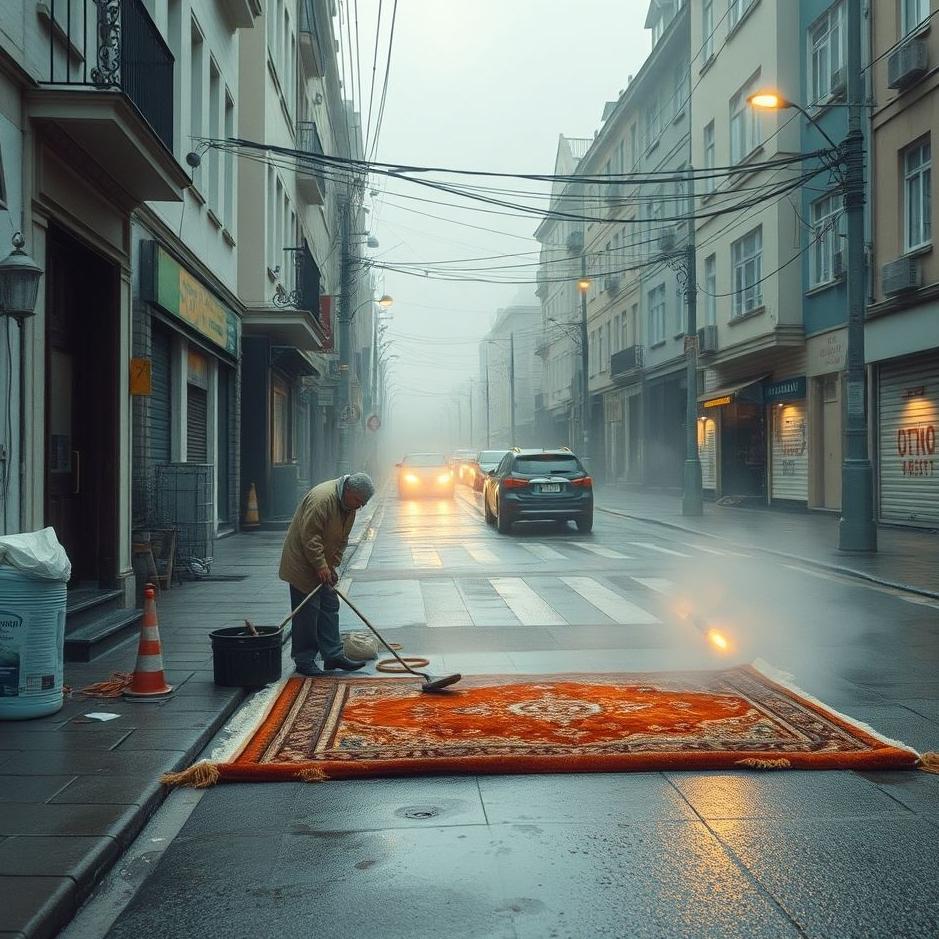 Dream : Washing a carpet on the street in a dream
