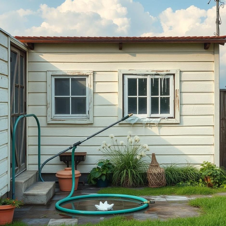 Dream : Washing a place with a hose in a dream