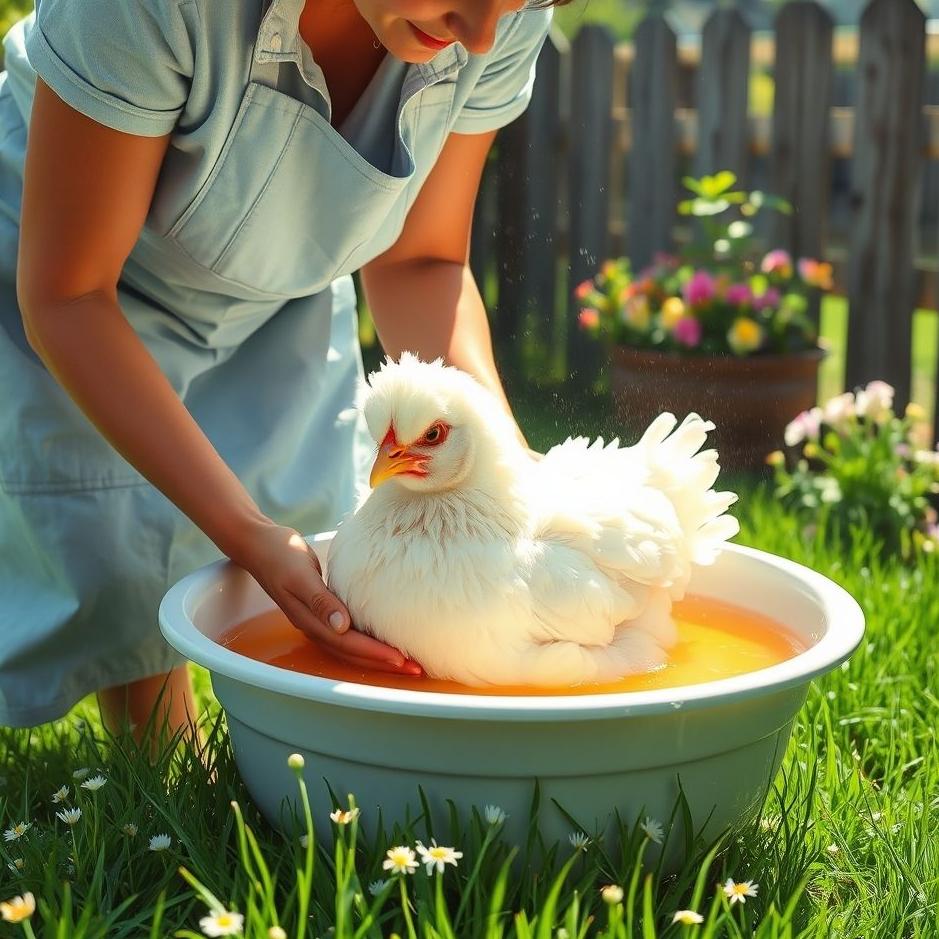 Dream : Washing a white chicken 