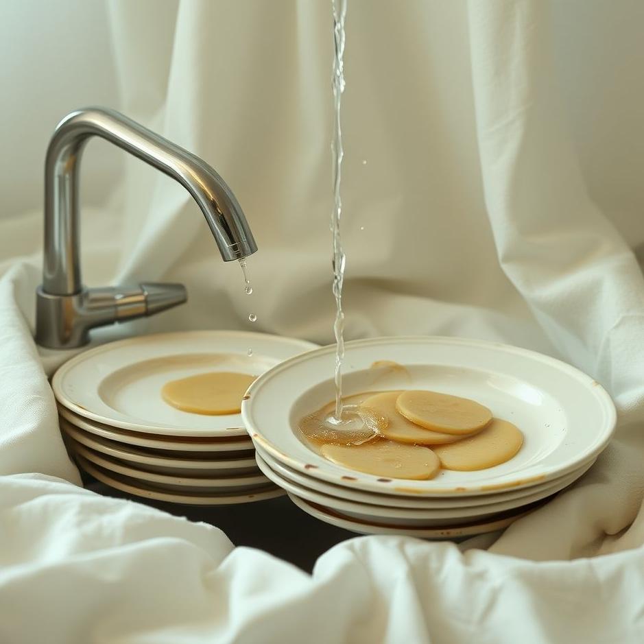 Dream : Washing dirty plates in a dream
