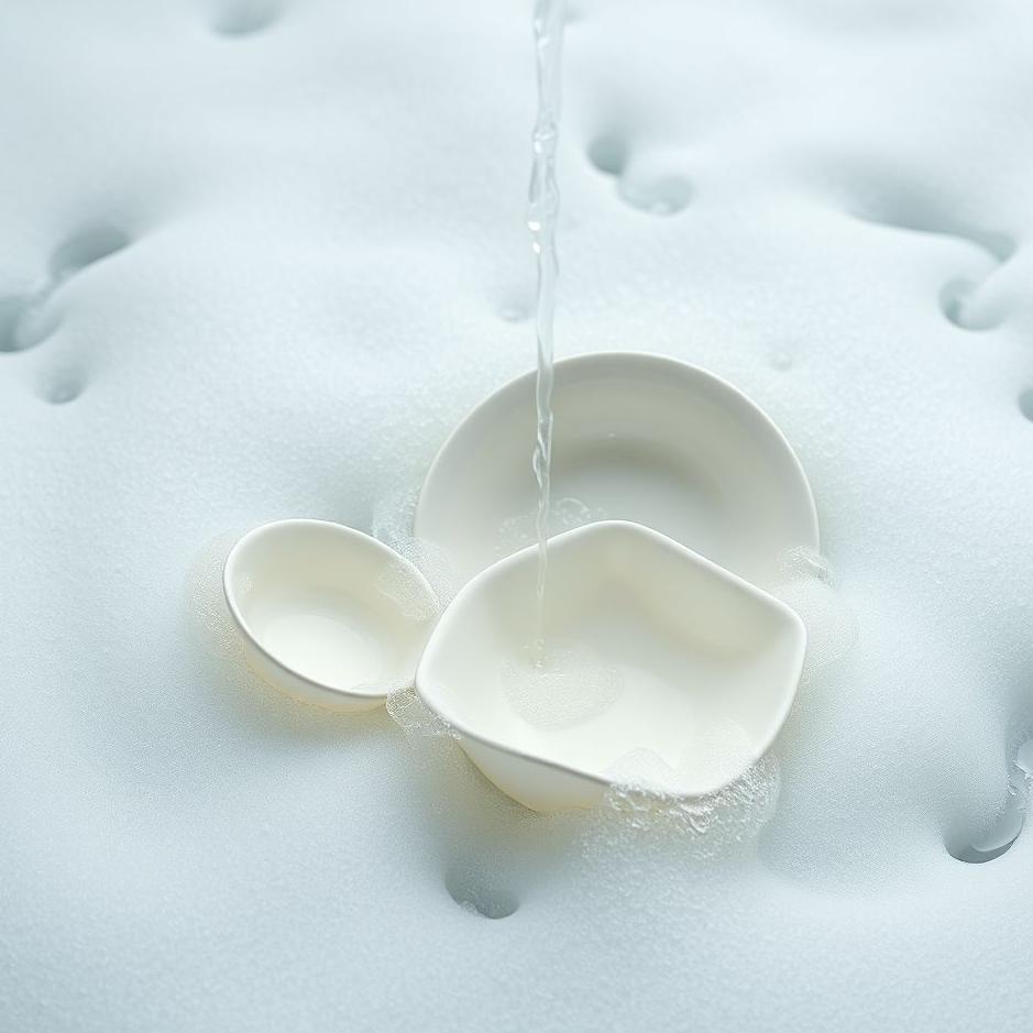 Dream : Washing dishes in foamy water in a dream