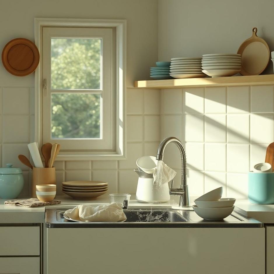 Dream : Washing dishes in the kitchen in a dream