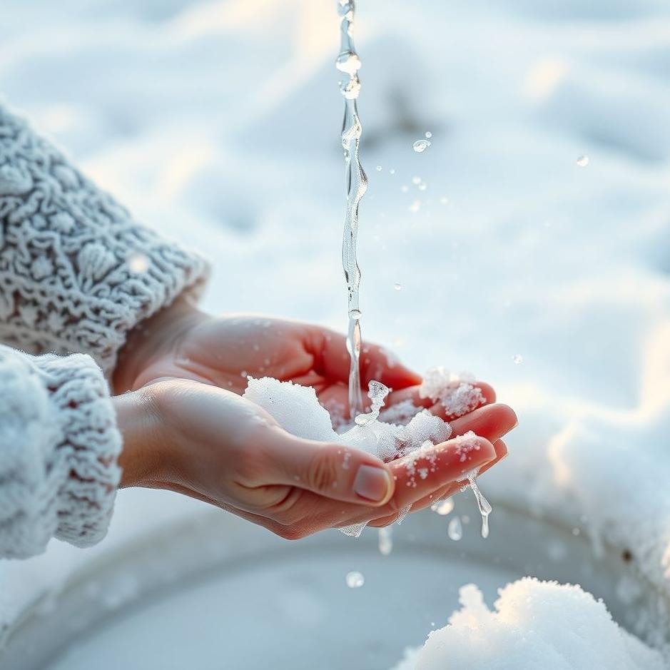 Dream : Washing hands with snow in a dream