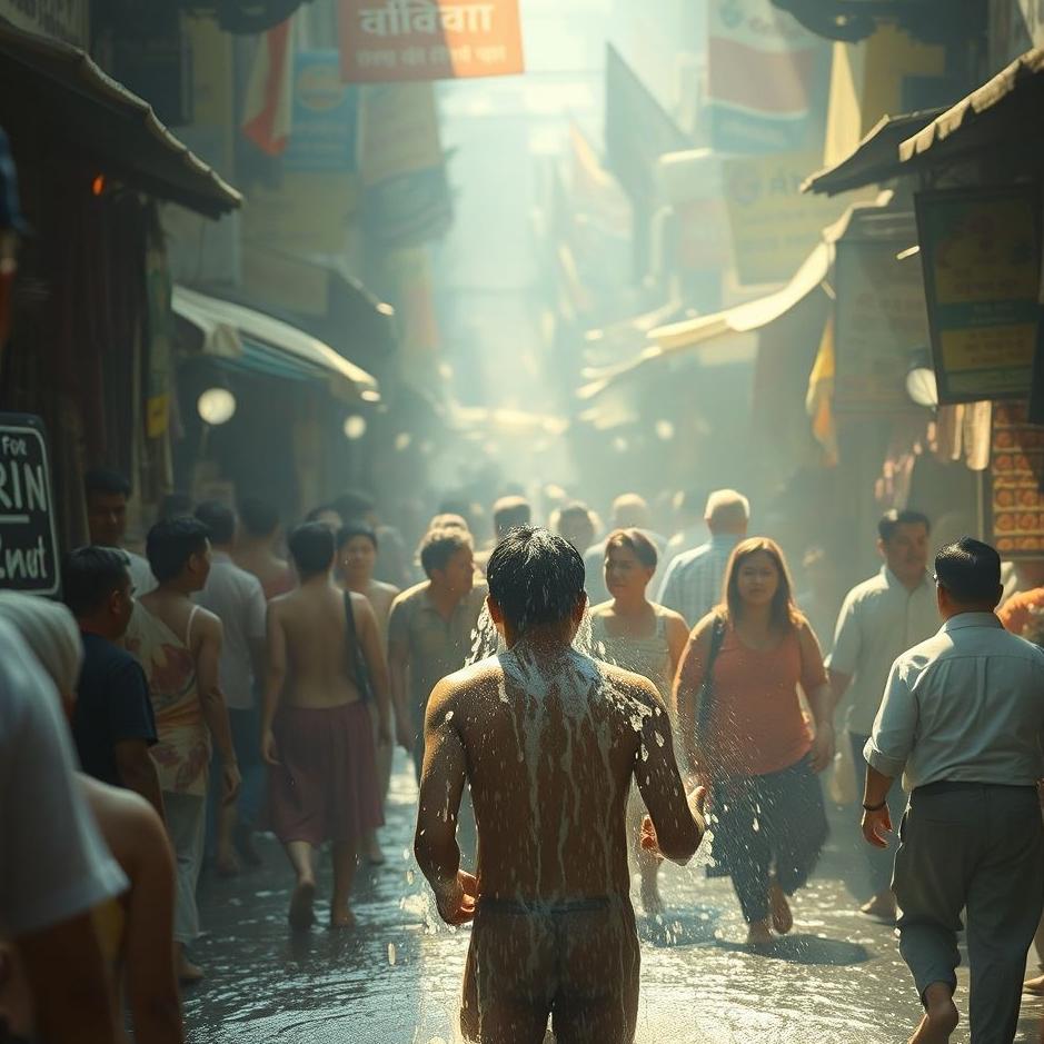 Dream : Washing in a crowded place in a dream